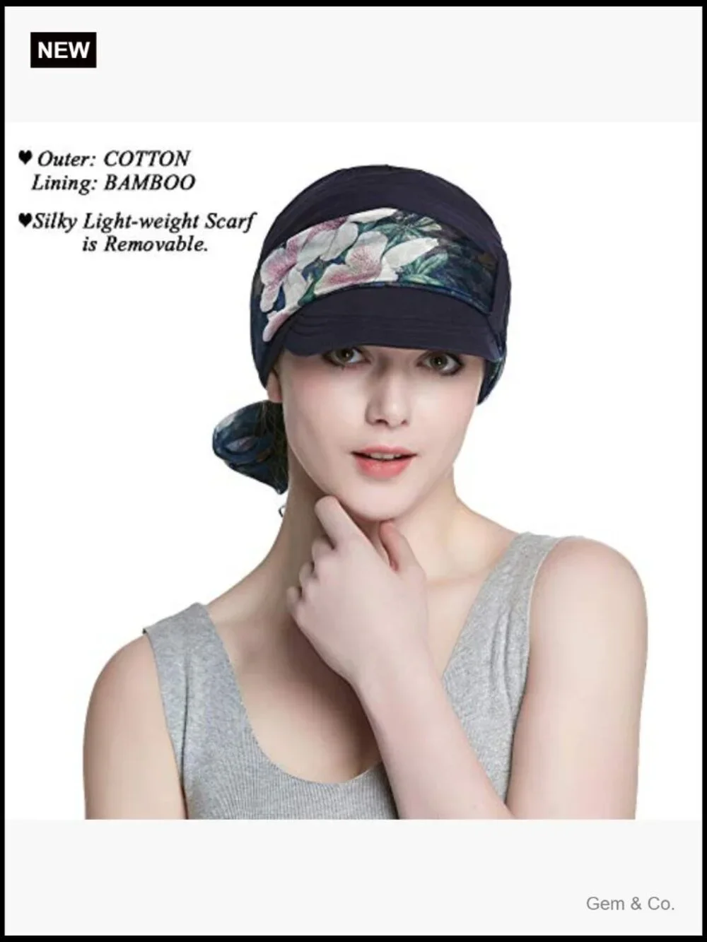 Cotton Chemo Headwear Newsboy Cap and Scarf Set Breathable